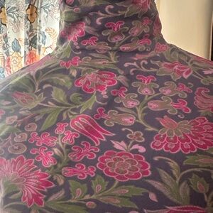 Sundance Floral Turtleneck Top - Purple and Pink